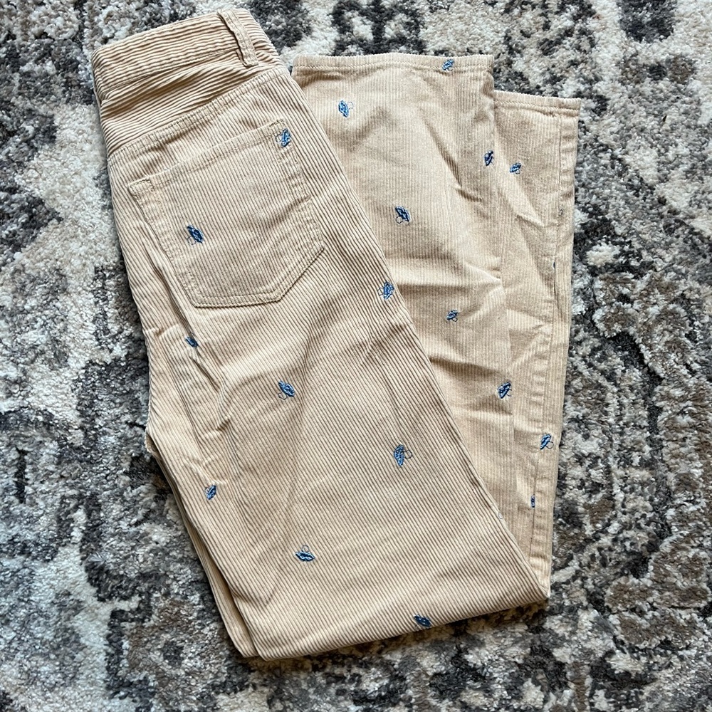Pacsun 90's Boyfriend Pants Women's Brown Corduroy Embroidered Mushroom